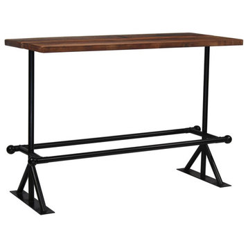 vidaXL Bar Table Kitchen Table Bistro Table Solid Reclaimed Wood Dark Brown