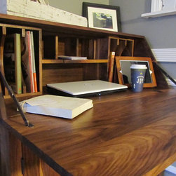 Black Walnut Drop Front Secretary Desk - Furniture