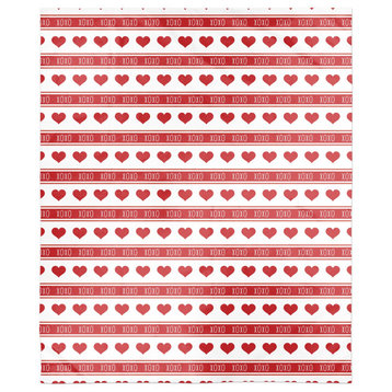 XOXO Heart Stripes 50x60 Sherpa Fleece Blanket