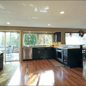 Kitchen & Media Wall Espresso Brown Cabinetry