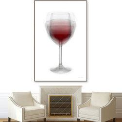 Red Wine Glass Overlay Art - Mixed Media Art