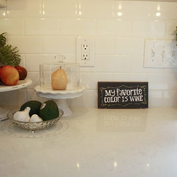 White Compac Perlino Quartz Kitchen