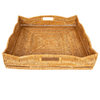 Artifacts Rattan™ Scallop Collection Square Tray With Cutout Handles, Honey Brown, 24"x24"x4.5"
