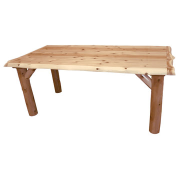 White Cedar Log Family Dining Table, 36" X 60"