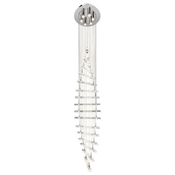 Elan Trappa 38-Light Chrome With Frosted And Clear Crystal Chandelier