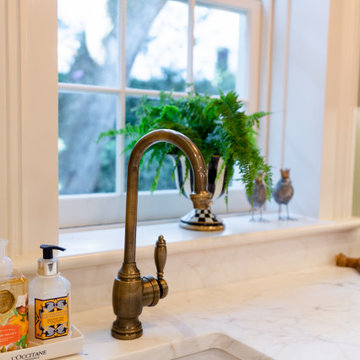 Prep sink with a garden view