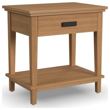 Pemberly Row 1-Drawer Traditional Wood Nightstand in Brown Finish