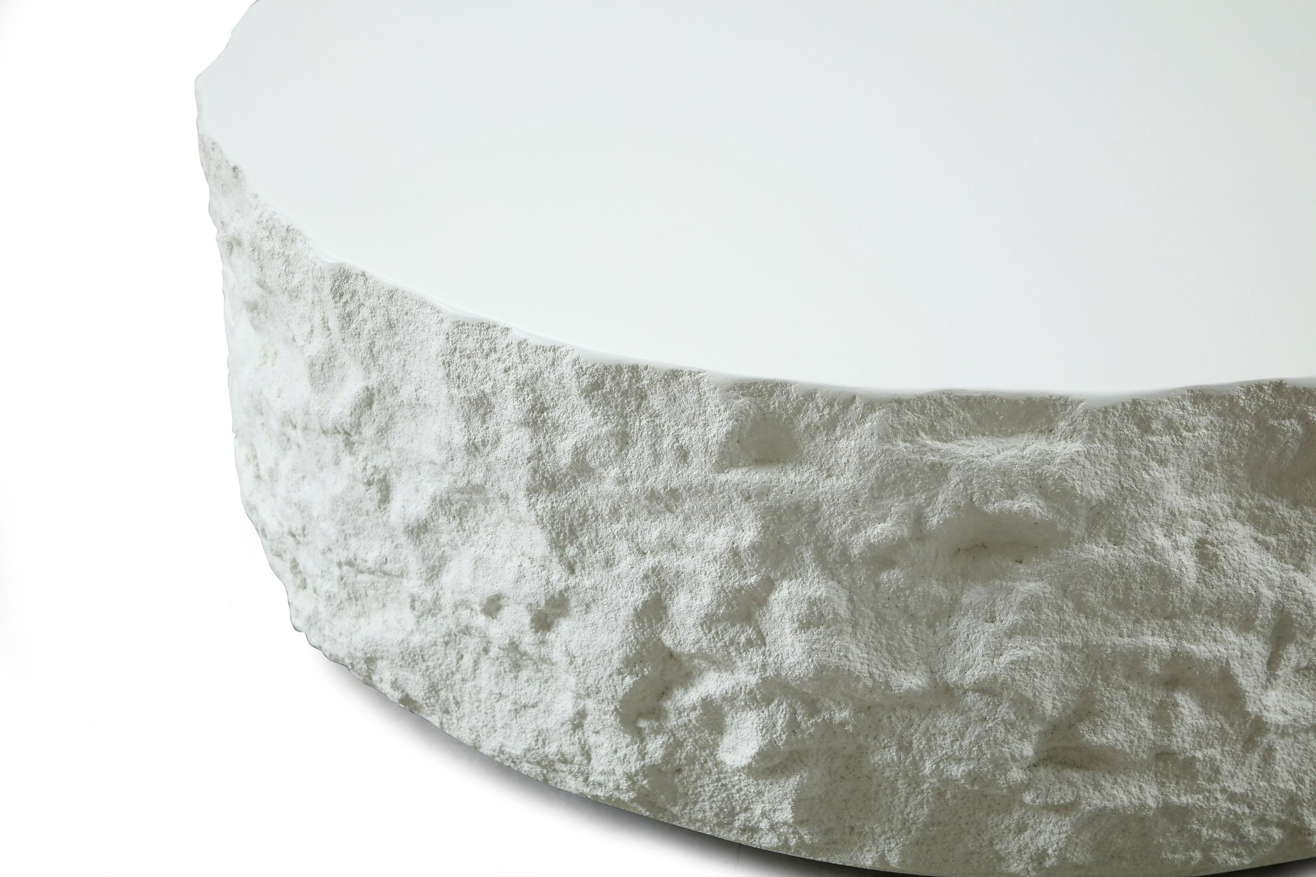 Modrest Quarry Modern Off-White Round Coffee Table - Contemporary ...