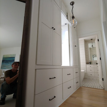 Master Bedroom Hallway Storage with Shutters