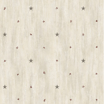 Ross Gray Star Sprig Toss Wallpaper Wallpaper, Sample