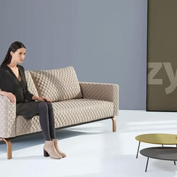 "Innovation USA" Cassius Coz Sand Sofa with Lacquered Oak Legs - Sleeper Sofas
