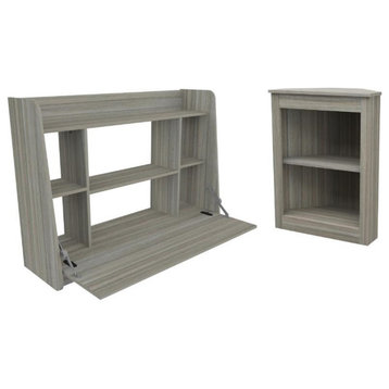 Home Square 2-Piece Set with Engineered Wood Desk & 2 Shelf Bookcase