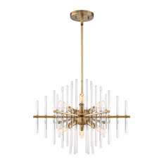 Reeve 6 Light Chandelier, Burnished Antique Brass
