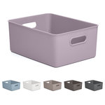 Superio - Superio Ribbed Storage Bin, Plastic Storage Basket, Lilac, 15 L - Organizing your space with these colorful storage bins, from baby clothes to living room extra organization, keep your surroundings neat and tidy. The storage basket comprises thick plastic with a built-in handle with a ribbed design and solid construction, ideal for organizing closet and pantry items.
