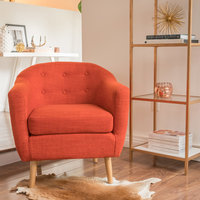 GDF Studio Chicago Pepper Colored Club Chair, Muted Orange