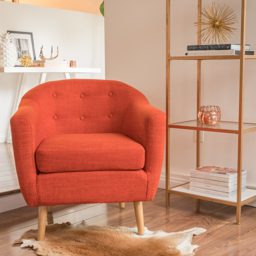 GDF Studio Chicago Pepper Colored Club Chair, Muted Orange