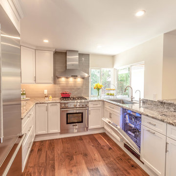 Tall Transitional White Kitchen Remodel