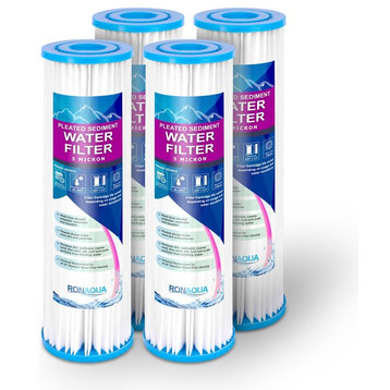 Pleated Sediment Water Filter Cartridge 9.87"x 2.5, Extended Filter Life, 4