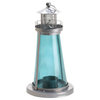 Blue Glass Watch Tower Candle Lamp