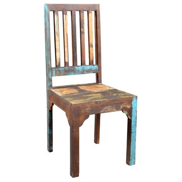 Timbergirl reclaimed wood Rustic Multicolor Chair -Set of 2