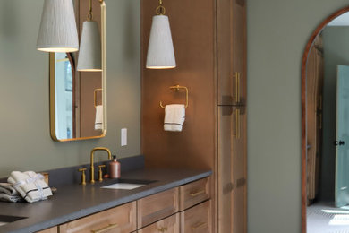Inspiration for a large contemporary master double-sink bathroom remodel in Atlanta