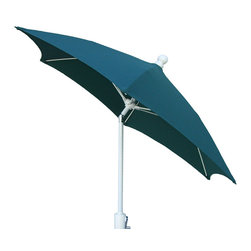 FiberBuilt Umbrellas LLC - 7.5 Foot Forest Green White Finish Hexagonal Patio Umbrella - Outdoor Umbrellas