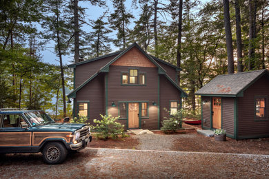 Mountain style home design photo in Portland Maine