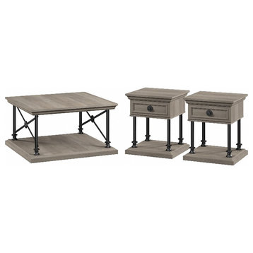 Coliseum Square Coffee Table with End Tables Driftwood Gray - Engineered Wood
