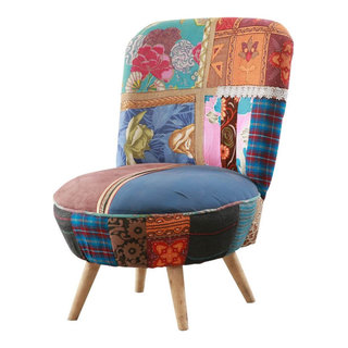 Chatham Multi-colored Large Round Slipper Chair Short Splayed Legs -  Midcentury - Armchairs And Accent Chairs - by Sierra Living Concepts Inc |  Houzz