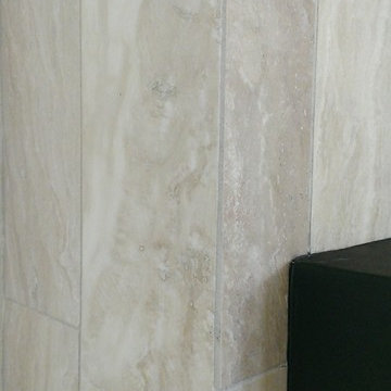 Fireplace - 6" x 24" Travertine Plank Tile