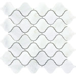 Emser Tile - Marble Winter Frost LAN/1212 Marble Mosaic Tile, Set of 10 - Winter Frost embodies the crisp colors and textures of winter for a visually intriguing design. Frost-like white marble with considerable gray veining lends a unique quality to each stone. Three-dimensional, geometric shapes bring a tactile quality that is at once current and timeless.