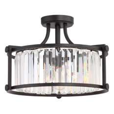 Krys 3-Light Semi Flush, Aged Bronze Finish