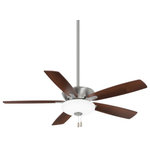 Minka Aire - Minka Aire F553L-BN/DW Minute, LED 52" Ceiling Fan, Brushed Nickel/Satin Nickel - Compatible Wall Controls: WDC1200 ColorMinute LED 52 Inch C Brushed Nickel/Dark  *UL Approved: YES Energy Star Qualified: YES ADA Certified: n/a  *Number of Lights: 1-*Wattage:26w Z26 LED bulb(s) *Bulb Included:Yes *Bulb Type:Z26 LED *Finish Type:Brushed Nickel/Dark Walnut