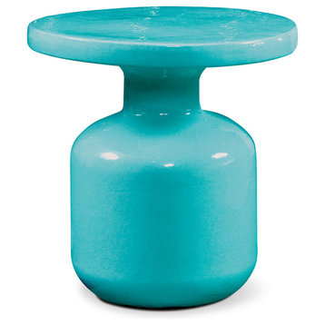 Bottle Accent Table - Aquamarine Outdoor End Table