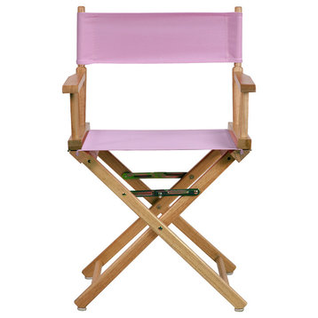 18" Director's Chair Natural Frame, Pink Canvas