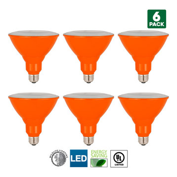 6-Pack Sunlite LED PAR38 Orange Floodlight Bulb, 8W, Medium Base, Indoor/Outdoor