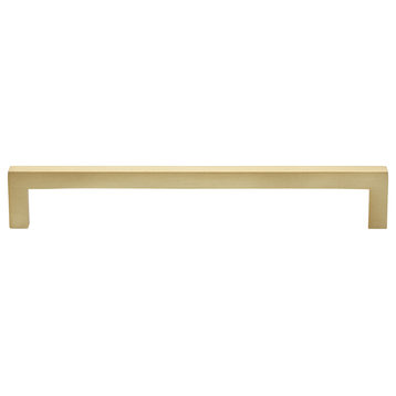 7-9/16" Screw Center Solid Square Bar Handle Pull, Satin Gold, Set of 20