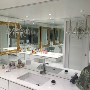Gold Coloured Brass Shower Unit & Bathroom