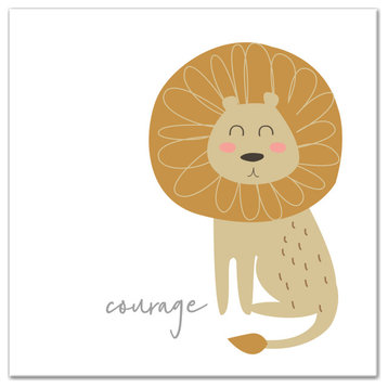 Courage Lion 16x16 Canvas Wall Art