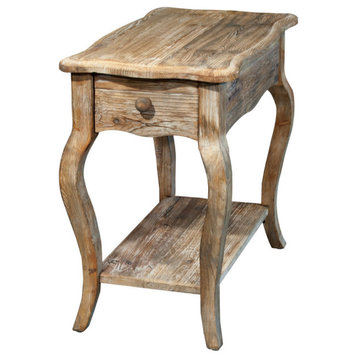 Rustic Reclaimed Chairside Table, Driftwood