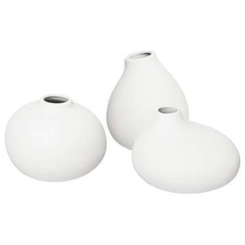 Nona Set of 3 Mini Vases,  White