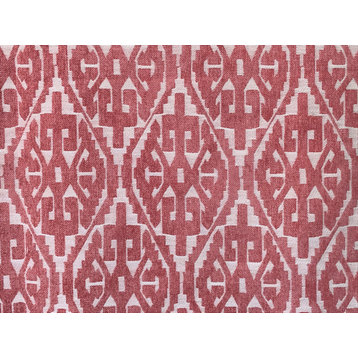 Moroccan Red And White Damask Curtain Fabric By The Yard Upholstery