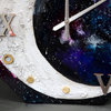Galaxy wall clock, star moon wall clock, celestial wall clock, 3D resin clock