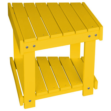 Poly New Hope Bench and Side Table, Lemon Yellow