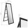 22"x70" Classic Full Length Wood Ladder Standing Mirror With Easel, Black