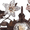 Cristallo Fiore 3-Light Vanity, Deep Rust And Hand Blown Florets