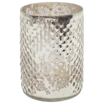 Small Antique Silver Hobnail Vase