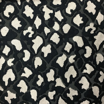 Hendrix Leopard Cut Velvet Upholstery Fabric, Domino