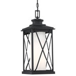 Minka Lavery - Lansdale 1-Light Chain Hung Outdoor in Coal & Etched Opal Glass - Stylish and bold. Make an illuminating statement with this fixture. An ideal lighting fixture for your home.&nbsp