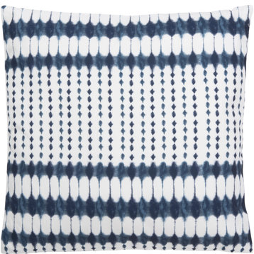 Indoor/Outdoor Kenza Pillow - Navy, White, 18x18
